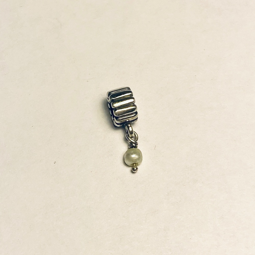 Authentic Pandora retired dangle pearl charm